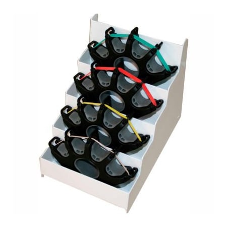 Fabrication Enterprises CanDo Digi-Extend Hand Exerciser Set, 4 Exercises with 64 Bands and Metal Rack 10-0757